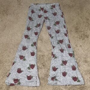 Flared Leggings with Roses
